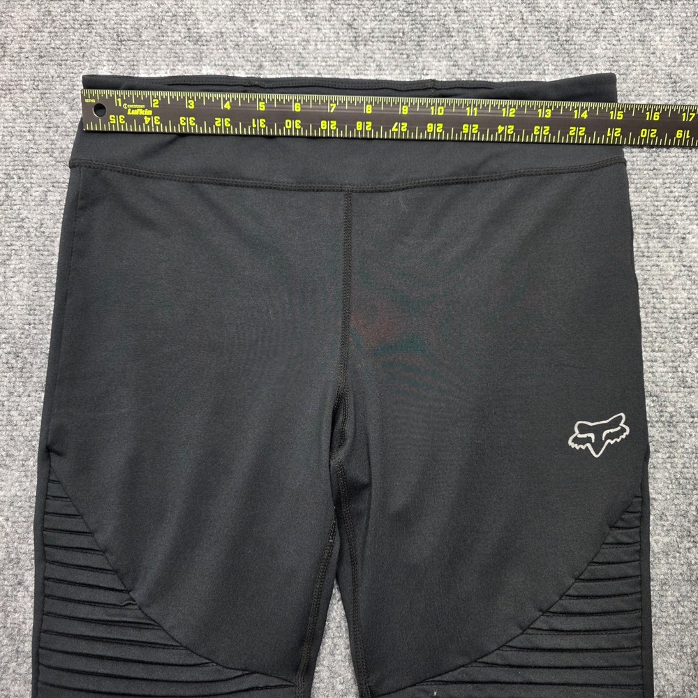 Fox Racing Moto Leggings Black Ribbed Panel Women's Large Athletic Gym Tights - Picture 9 of 13